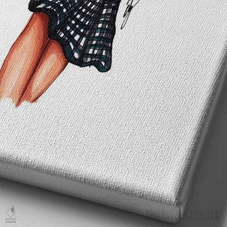 تابلو دختر با کلاه قرمز اثر بروک اشلی - نمای نزدیک بافت بوم