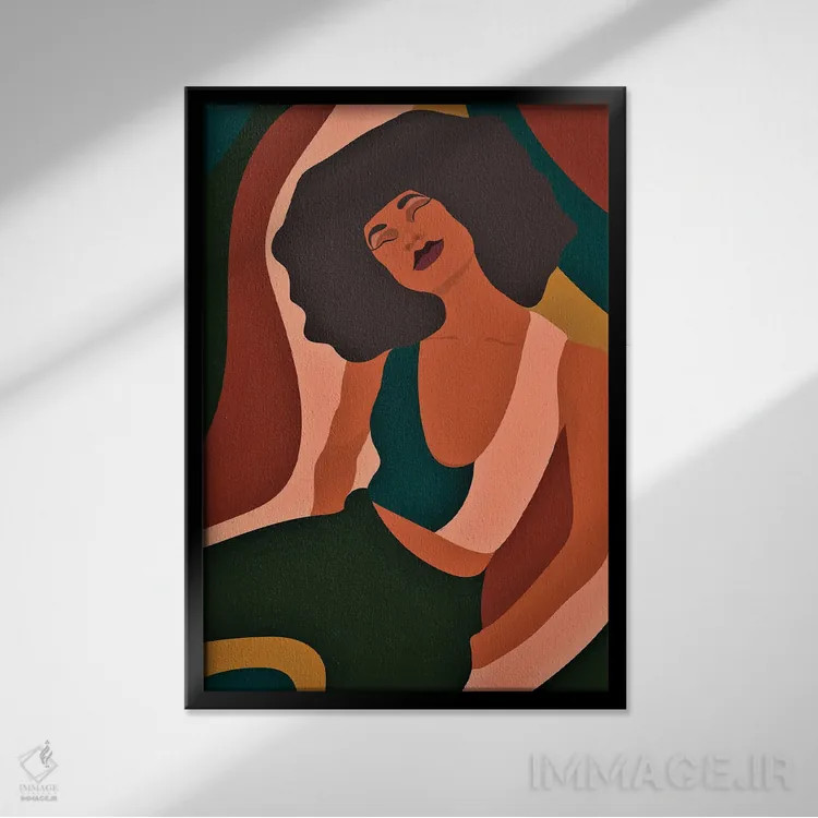 تابلو دختر باحال اثر برندی آدامز-پیفوس - نمای قابدار مشکی