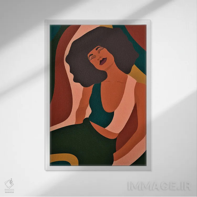 تابلو دختر باحال اثر برندی آدامز-پیفوس - نمای قابدار سفید