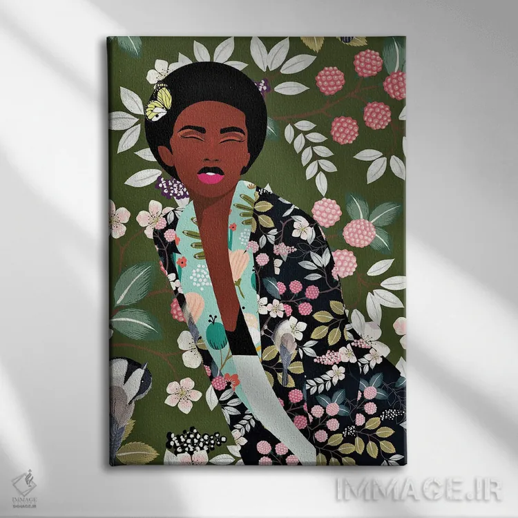 تابلو درخشش فر (مو فرفری) اثر برندی آدامز-پیفوس - نمای روبهرو روی دیوار