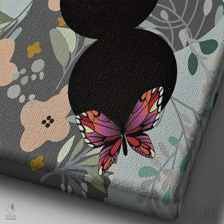 تابلو شکوفه دادن – زمینه گلدار اثر برندی آدامز-پیفوس - نمای نزدیک بافت بوم