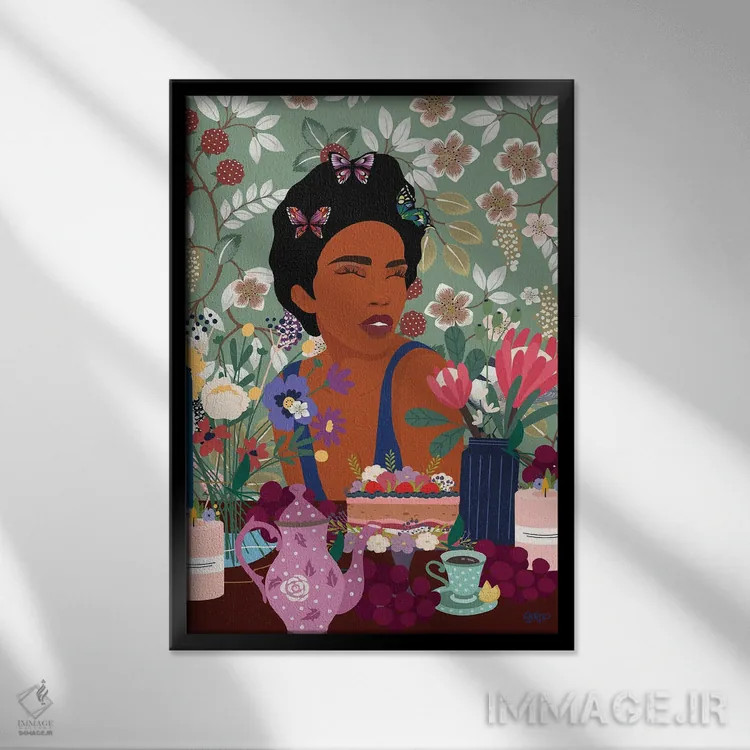 تابلو شکرگزاری یک دختر مجرد اثر برندی آدامز-پیفوس - نمای قابدار مشکی