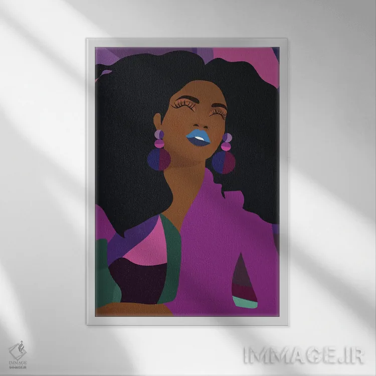 تابلو ترکیب بنفش اثر برندی آدامز-پیفوس - نمای قابدار سفید