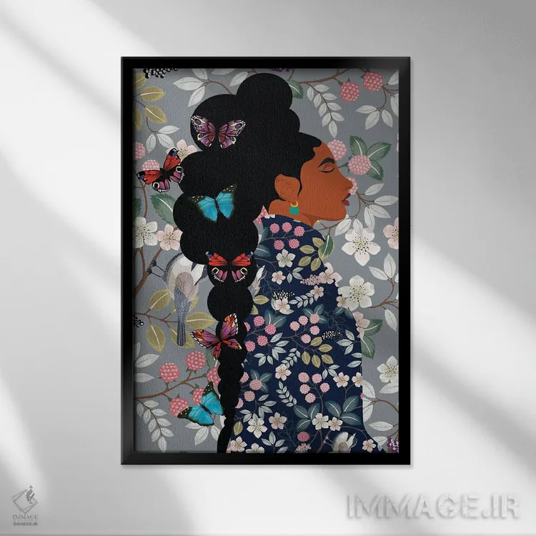 تابلو تفکرات در باغ ذن اثر برندی آدامز-پیفوس - نمای قابدار مشکی