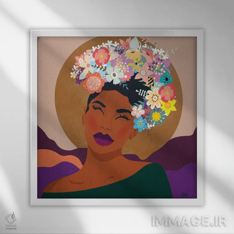 تابلو شکوفه زدن اثر برندی آدامز-پیفوس - نمای قابدار سفید