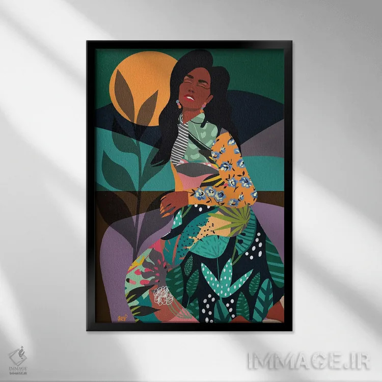 تابلو زیر آفتاب نیمهشب اثر برندی آدامز-پیفوس - نمای قابدار مشکی