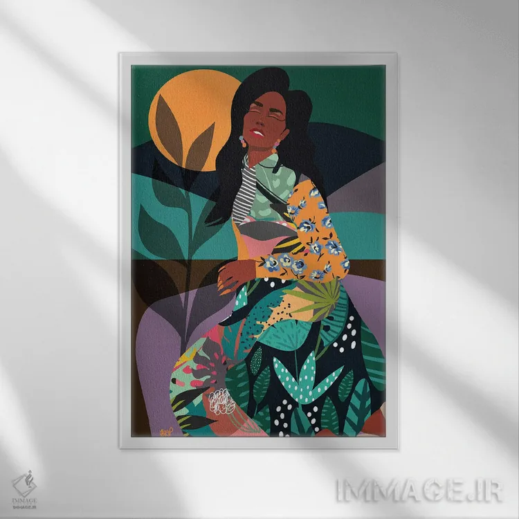 تابلو زیر آفتاب نیمهشب اثر برندی آدامز-پیفوس - نمای قابدار سفید