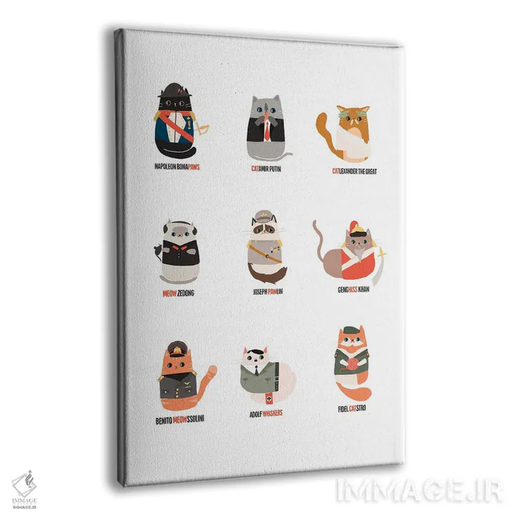 تابلو گربههای شیطون اثر استودیو بو (استودیوی هنری) - نمای پرسپکتیو محصول