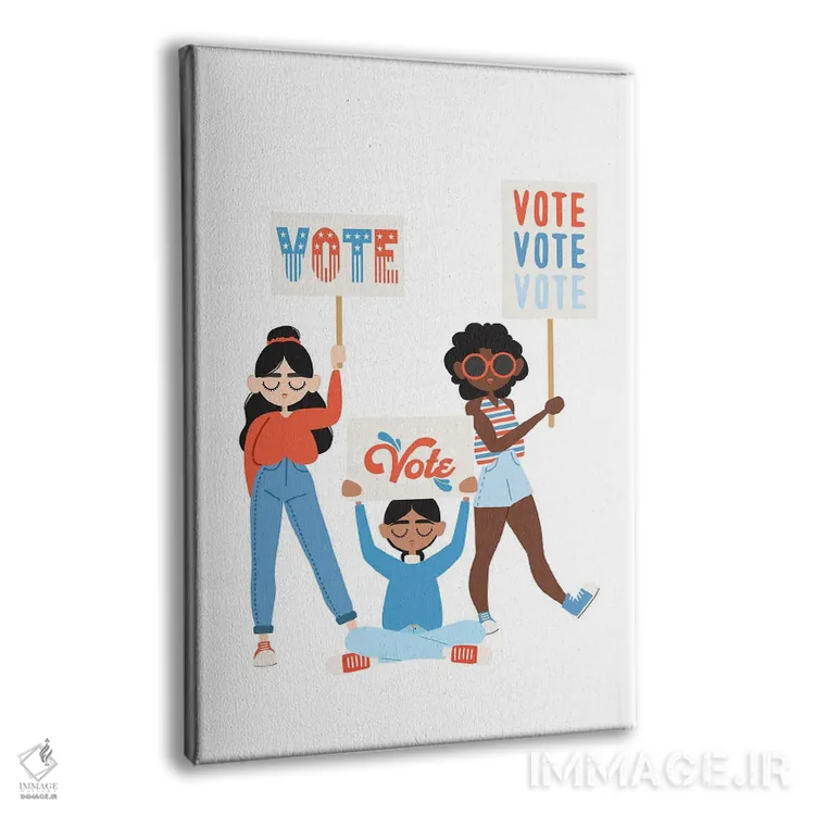 تابلو Vote, Vote,رای بده، رای بده، رای بده اثر استودیو بو (استودیوی هنری) - نمای پرسپکتیو محصول