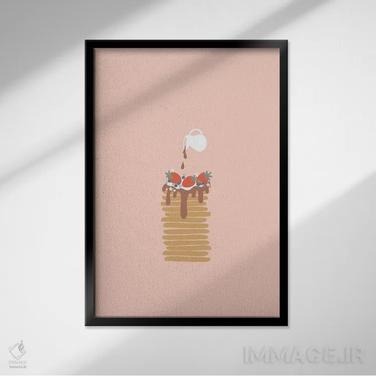 تابلو پنکیکها اثر استودیو بو (استودیوی هنری) - نمای قابدار مشکی