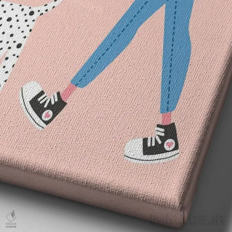 تابلو مثبت بمان (بازی با کلمه paw = پنجه) اثر استودیو بو (استودیوی هنری) - نمای نزدیک بافت بوم