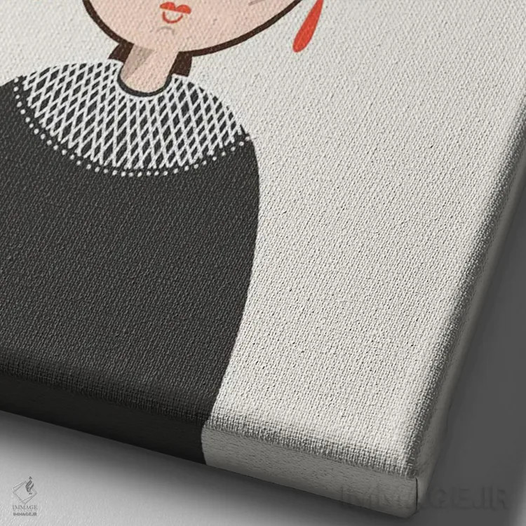 تابلو پرترهٔ RBG (روث بیدر گینزبرگ) اثر استودیو بو (استودیوی هنری) - نمای نزدیک بافت بوم