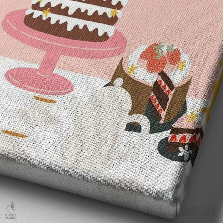 تابلو Good Mood,غذای خوب، حال خوب اثر استودیو بو (استودیوی هنری) - نمای نزدیک بافت بوم