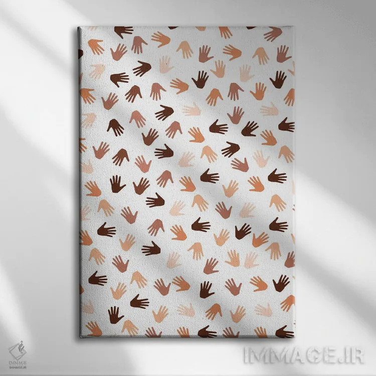 تابلو دستها اثر استودیو بو (استودیوی هنری) - نمای روبهرو روی دیوار