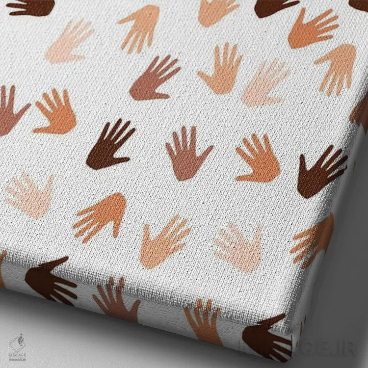 تابلو دستها اثر استودیو بو (استودیوی هنری) - نمای نزدیک بافت بوم