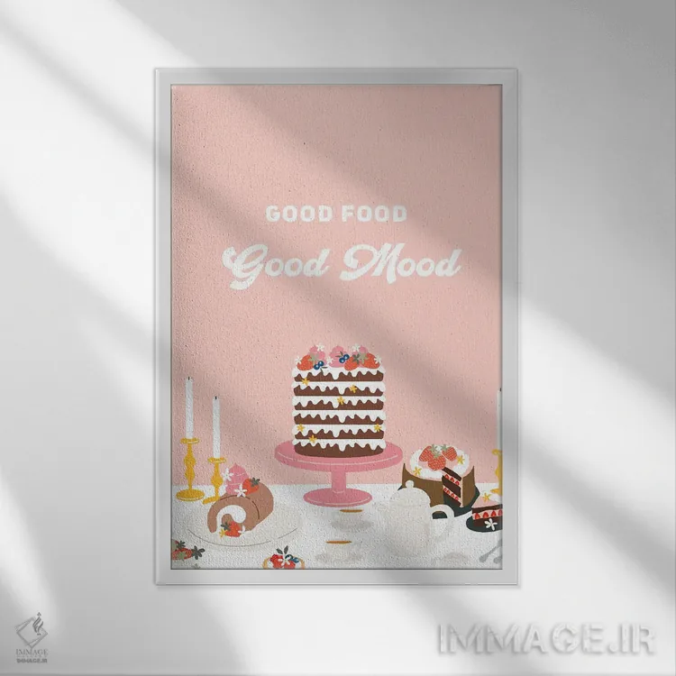 تابلو Good Mood,غذای خوب، حال خوب اثر استودیو بو (استودیوی هنری) - نمای قابدار سفید