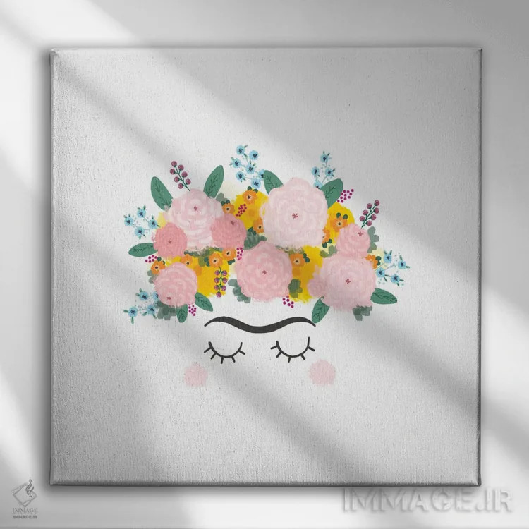 تابلو گلهای فریدا اثر استودیو بو (استودیوی هنری) - نمای روبهرو روی دیوار
