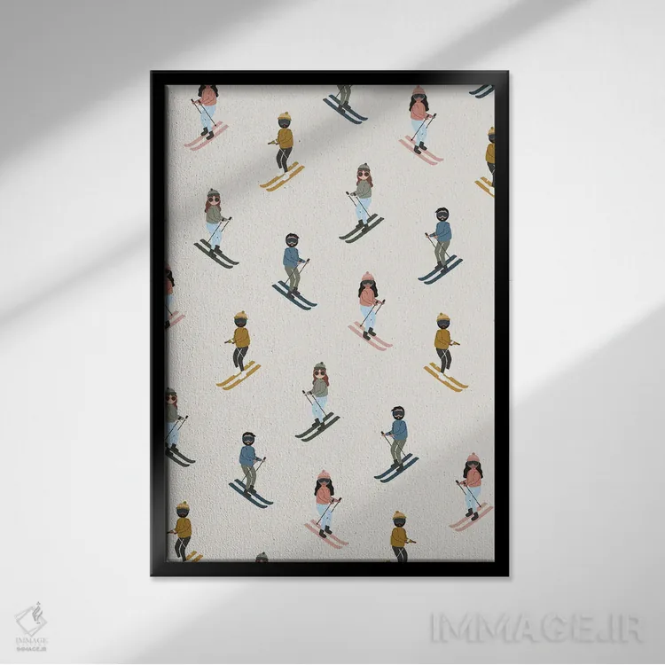 تابلو روز اسکی اثر استودیو بو (استودیوی هنری) - نمای قابدار مشکی