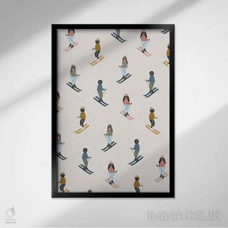 تابلو روز اسکی اثر استودیو بو (استودیوی هنری) - نمای قابدار مشکی