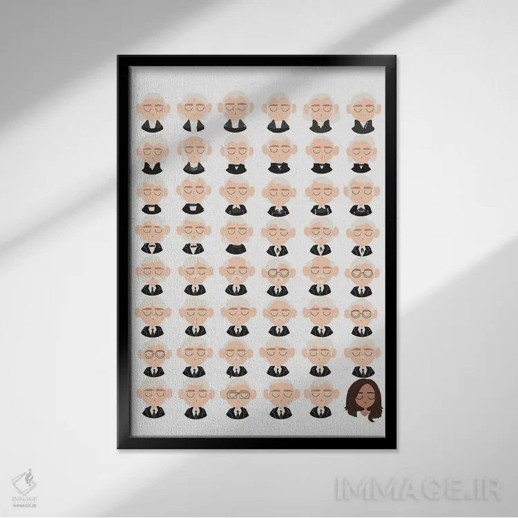 تابلو نمودار معاونان رئیسجمهور اثر استودیو بو (استودیوی هنری) - نمای قابدار مشکی