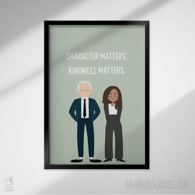 تابلو Kindness Matters,شخصیت مهم است، مهربانی مهم است اثر استودیو بو (استودیوی هنری) - نمای قابدار مشکی