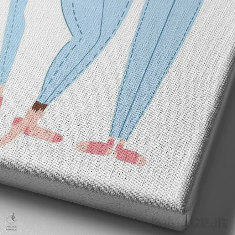 تابلو به جمع خواهری خوش آمدید اثر استودیو بو (استودیوی هنری) - نمای نزدیک بافت بوم