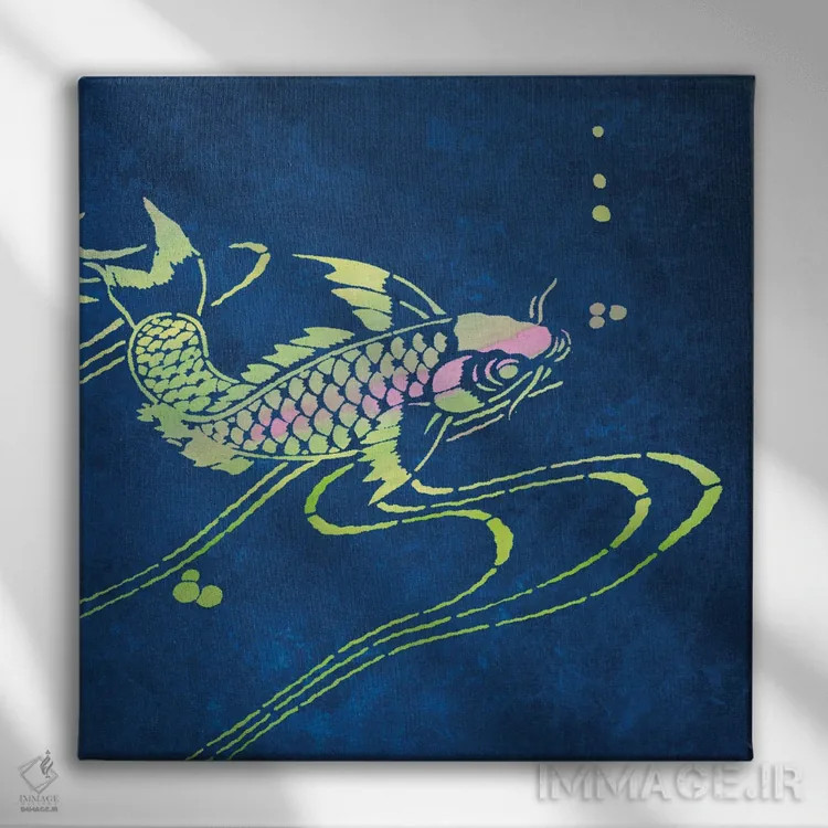 تابلو کوی (ماهی تزئینی ژاپنی) II اثر نوا بی - نمای روبهرو روی دیوار