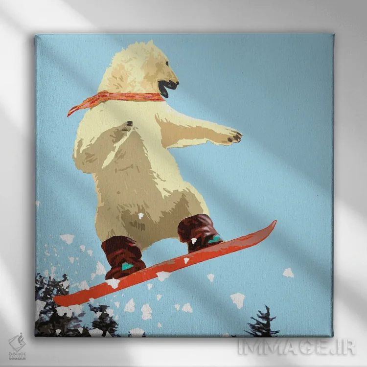 تابلو پرش خرس قطبی اثر نوا بی - نمای روبهرو روی دیوار