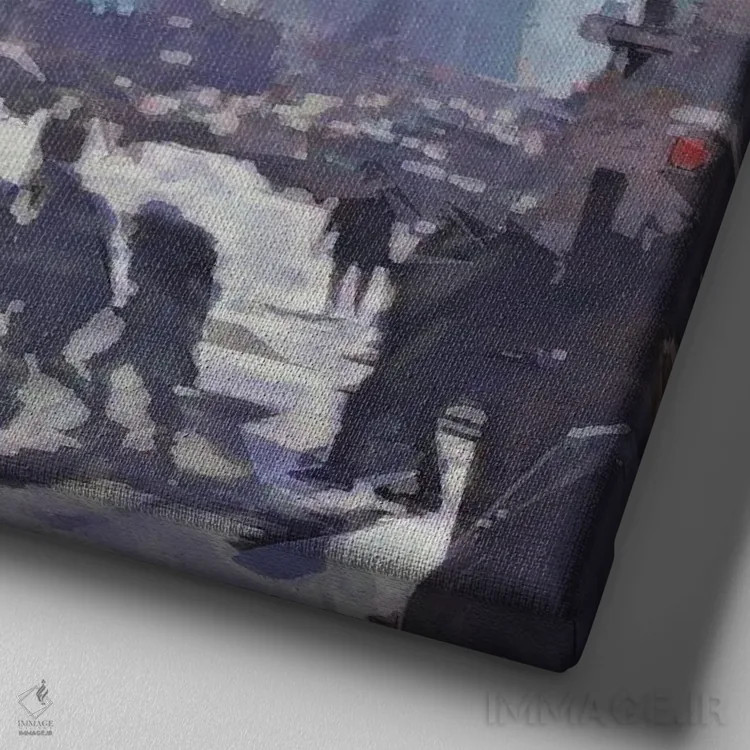 تابلو زاویههای نیویورک اثر نوا بی - نمای نزدیک بافت بوم