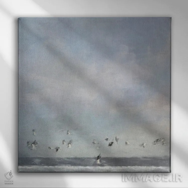 تابلو عبور پرندگان اثر نوا بی - نمای روبهرو روی دیوار