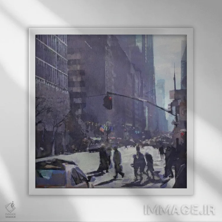 تابلو زاویههای نیویورک اثر نوا بی - نمای قابدار سفید