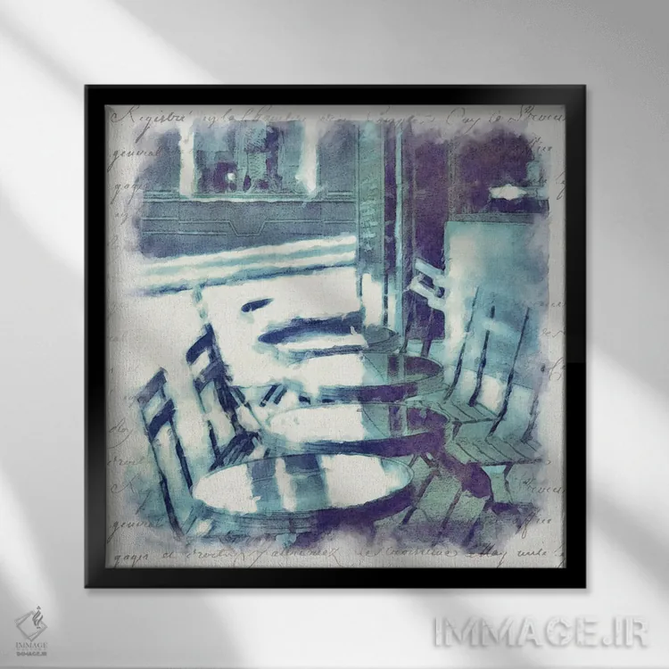 تابلو پاریس آبی III اثر نوا بی - نمای قابدار مشکی