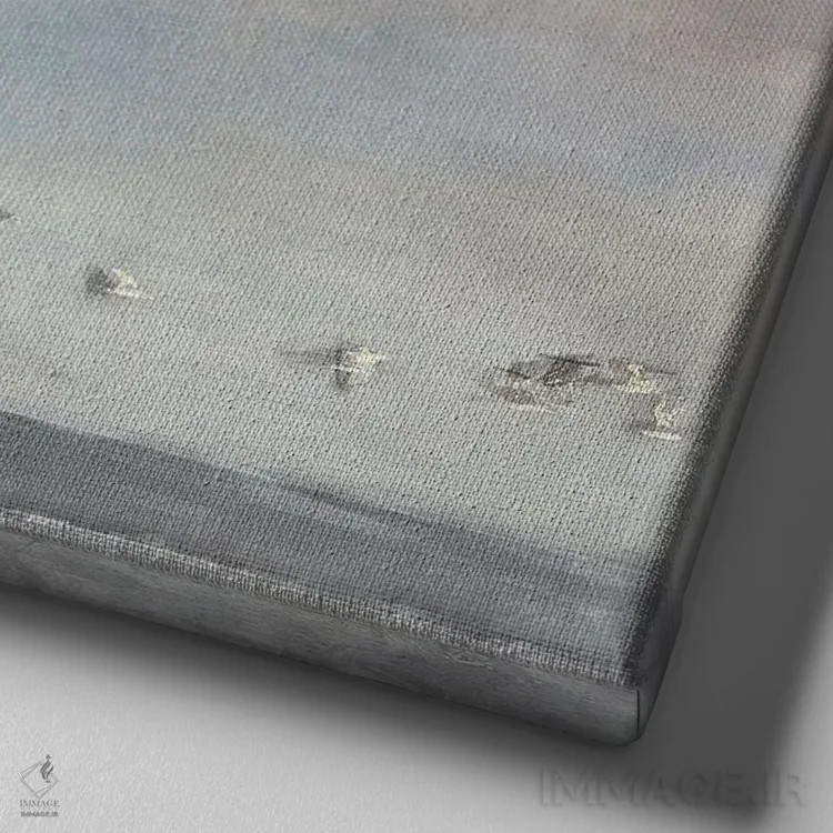 تابلو عبور پرندگان اثر نوا بی - نمای نزدیک بافت بوم