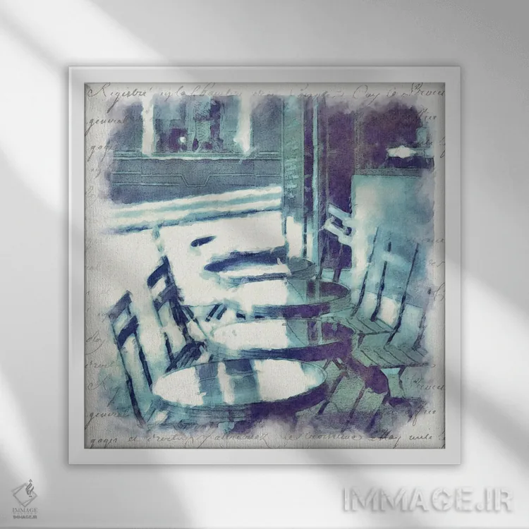 تابلو پاریس آبی III اثر نوا بی - نمای قابدار سفید