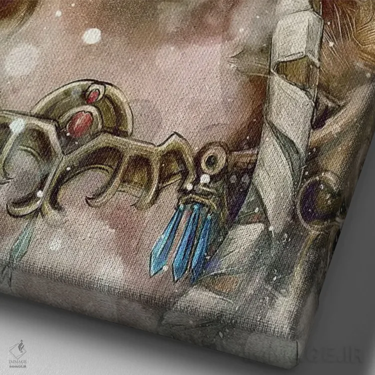 تابلو شاهزادهٔ حماسی اثر برت بیگرز - نمای نزدیک بافت بوم