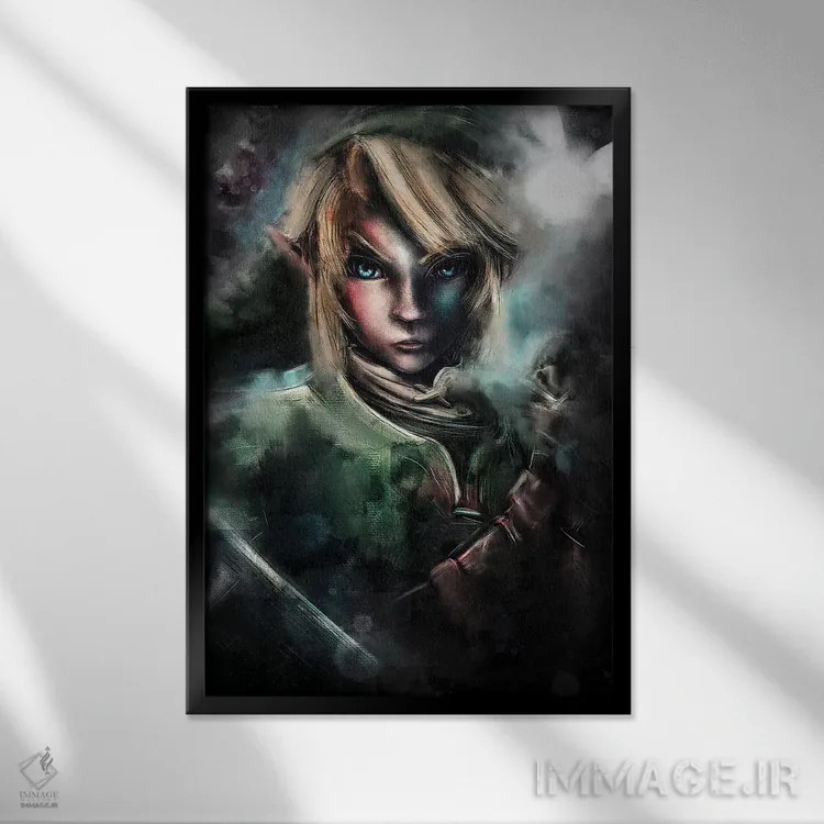 تابلو جنگجوی حماسی اثر برت بیگرز - نمای قابدار مشکی