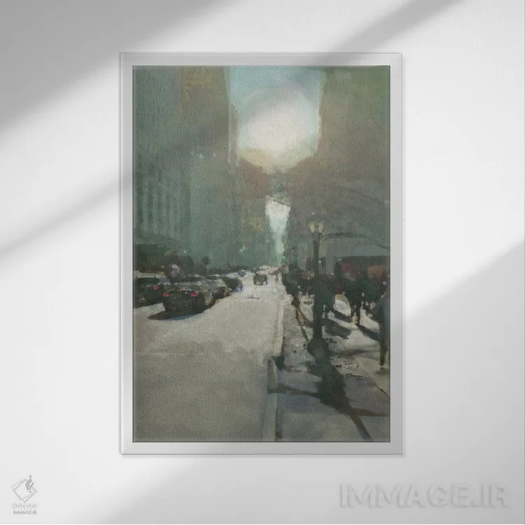 تابلو جنوب در خیابان پنجم اثر نوا بی - نمای قابدار سفید