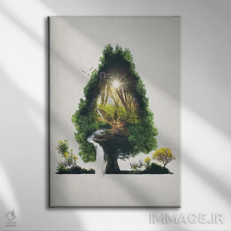 تابلو مسیر طینشده (الهام از شعر رابرت فراست) اثر برت بیگرز - نمای روبهرو روی دیوار