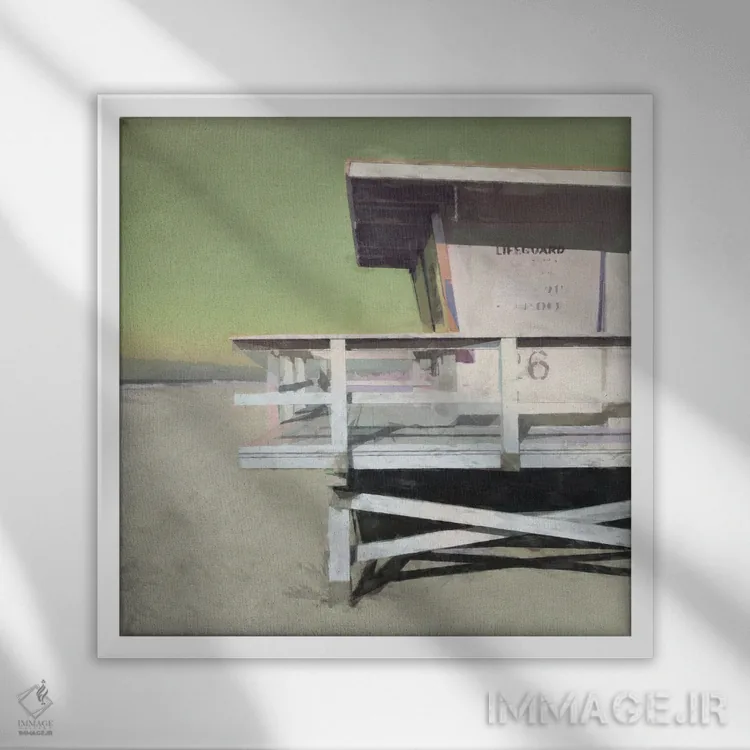 تابلو نجات در کالیفرنیا اثر نوا بی - نمای قابدار سفید