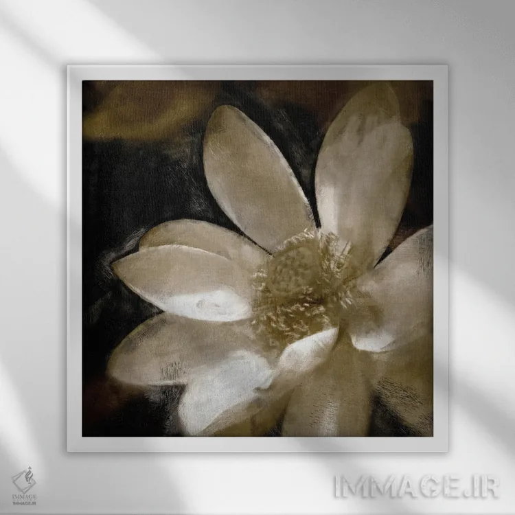 تابلو سوسن برنزی اثر نوا بی - نمای قابدار سفید