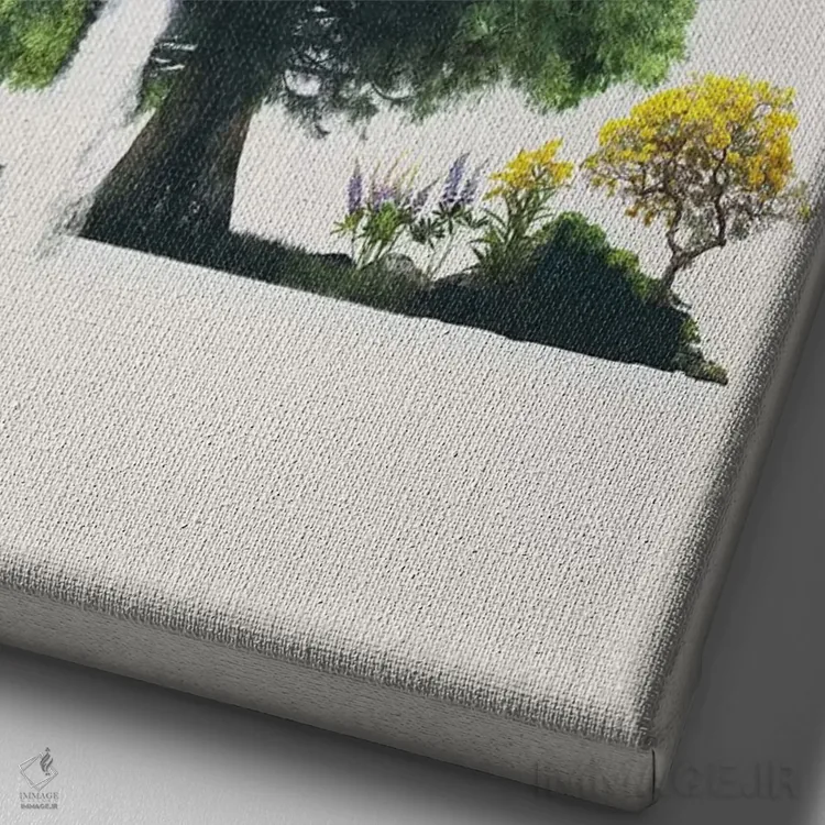 تابلو مسیر طینشده (الهام از شعر رابرت فراست) اثر برت بیگرز - نمای نزدیک بافت بوم