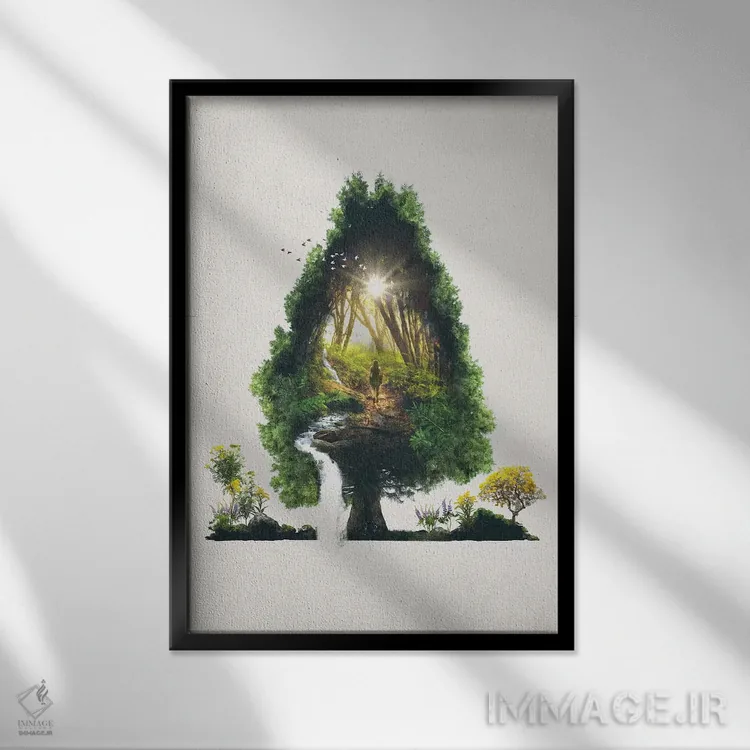 تابلو مسیر طینشده (الهام از شعر رابرت فراست) اثر برت بیگرز - نمای قابدار مشکی