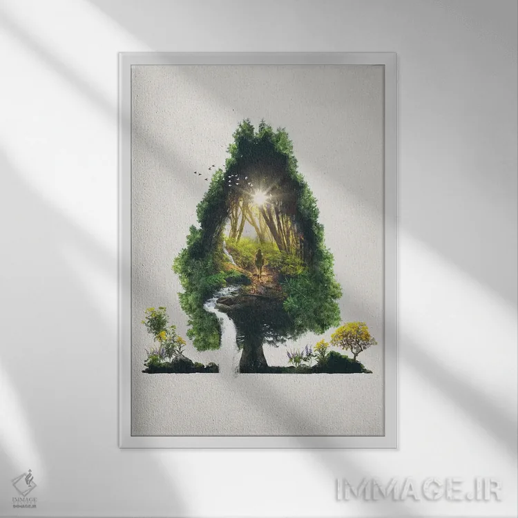 تابلو مسیر طینشده (الهام از شعر رابرت فراست) اثر برت بیگرز - نمای قابدار سفید