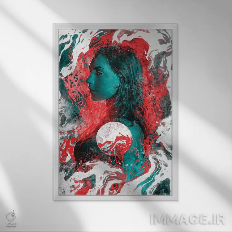 تابلو بانوی جاری اثر برت بیگرز - نمای قابدار سفید