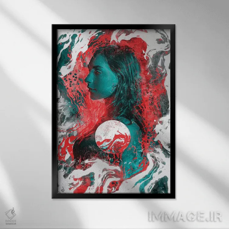 تابلو بانوی جاری اثر برت بیگرز - نمای قابدار مشکی