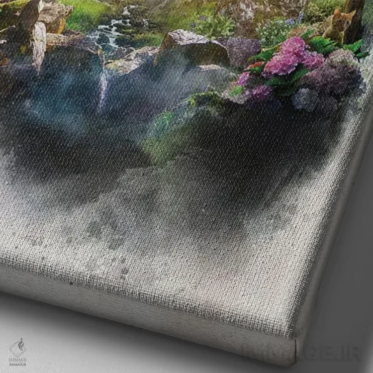 تابلو گربهٔ روز اثر برت بیگرز - نمای نزدیک بافت بوم