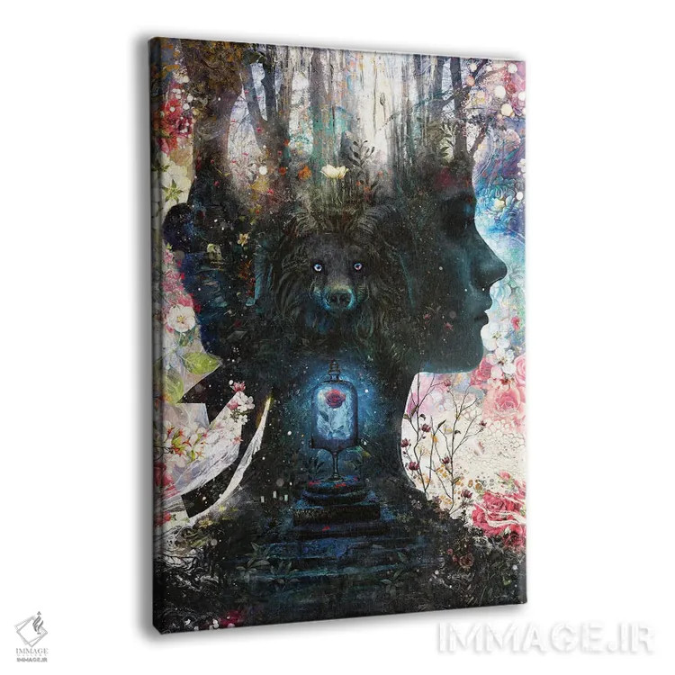 تابلو زیبایی و هیولایش (الهام از داستان) اثر برت بیگرز - نمای پرسپکتیو محصول