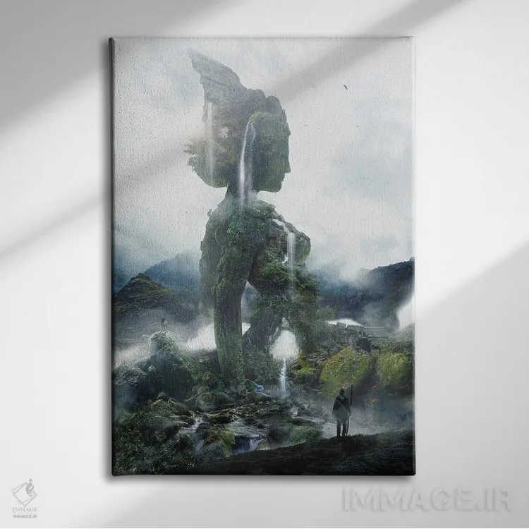 تابلو معبد فریا (الهه نورس) اثر برت بیگرز - نمای روبهرو روی دیوار