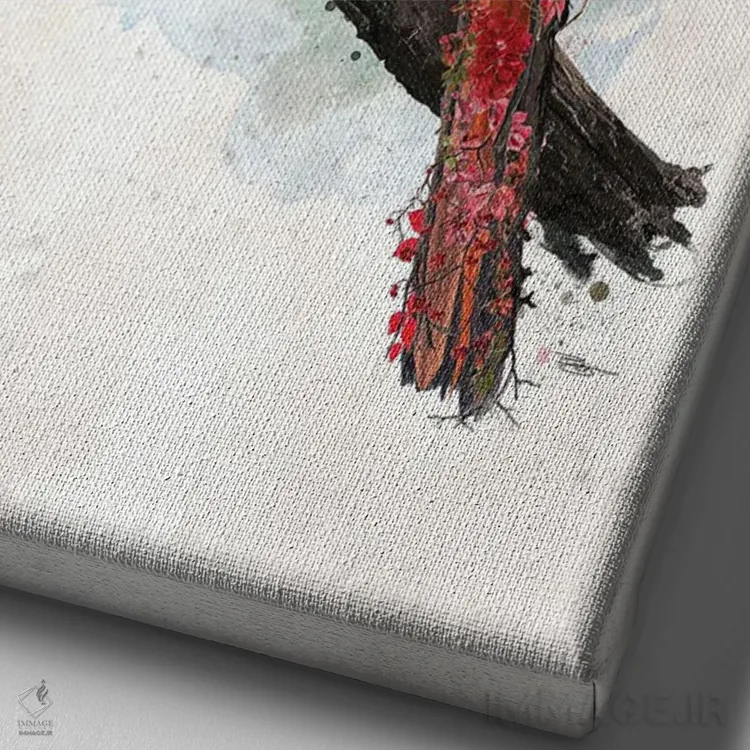 تابلو کارباورال شمالی (نوع پرنده) اثر برت بیگرز - نمای نزدیک بافت بوم