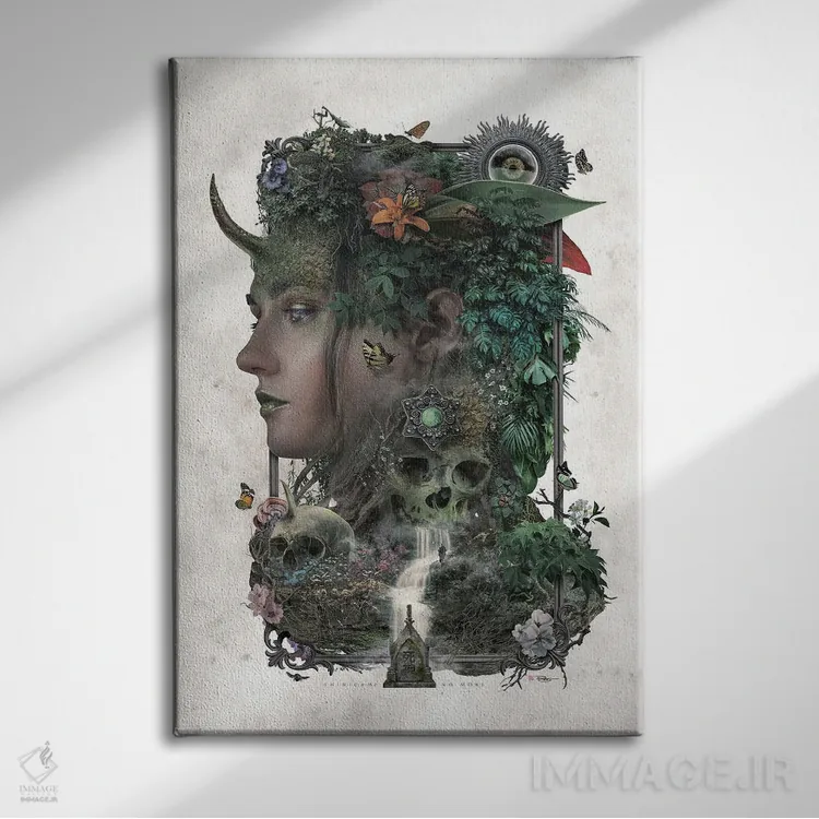 تابلو الهه مرگ اثر برت بیگرز - نمای روبهرو روی دیوار
